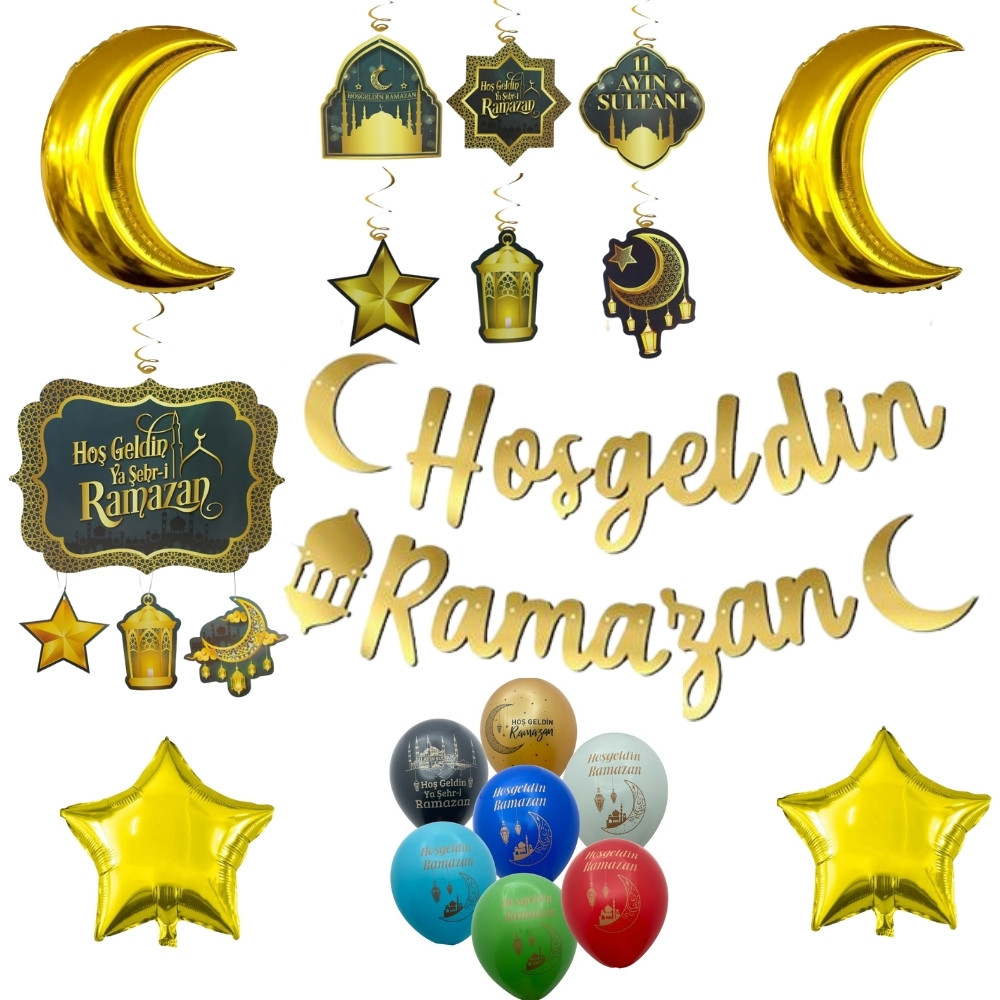Azebu Hoşgeldin Ramazan Banner ve Balon Süsleme Seti, Ramazana Özel Oda Süslemeleri - Fiyatı, Yorumları